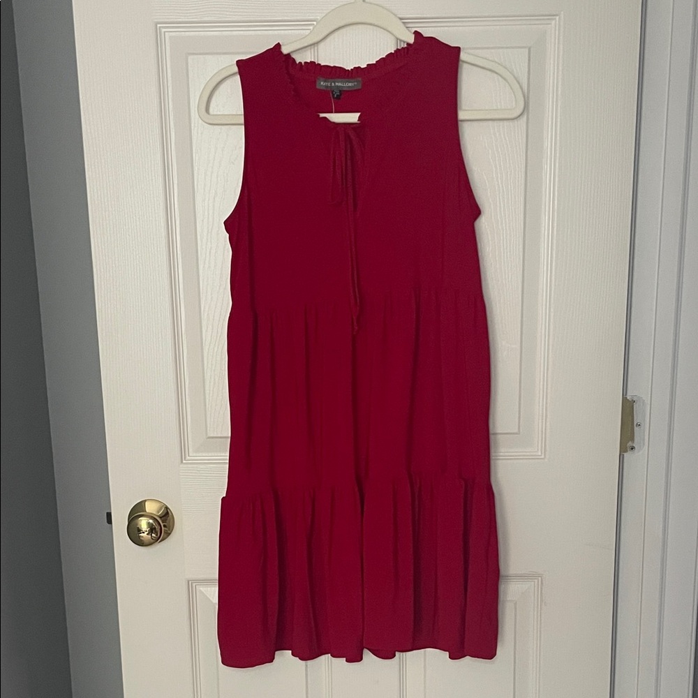 Kate & Mallory Sleeveless Tiered Dress in Deep Pink